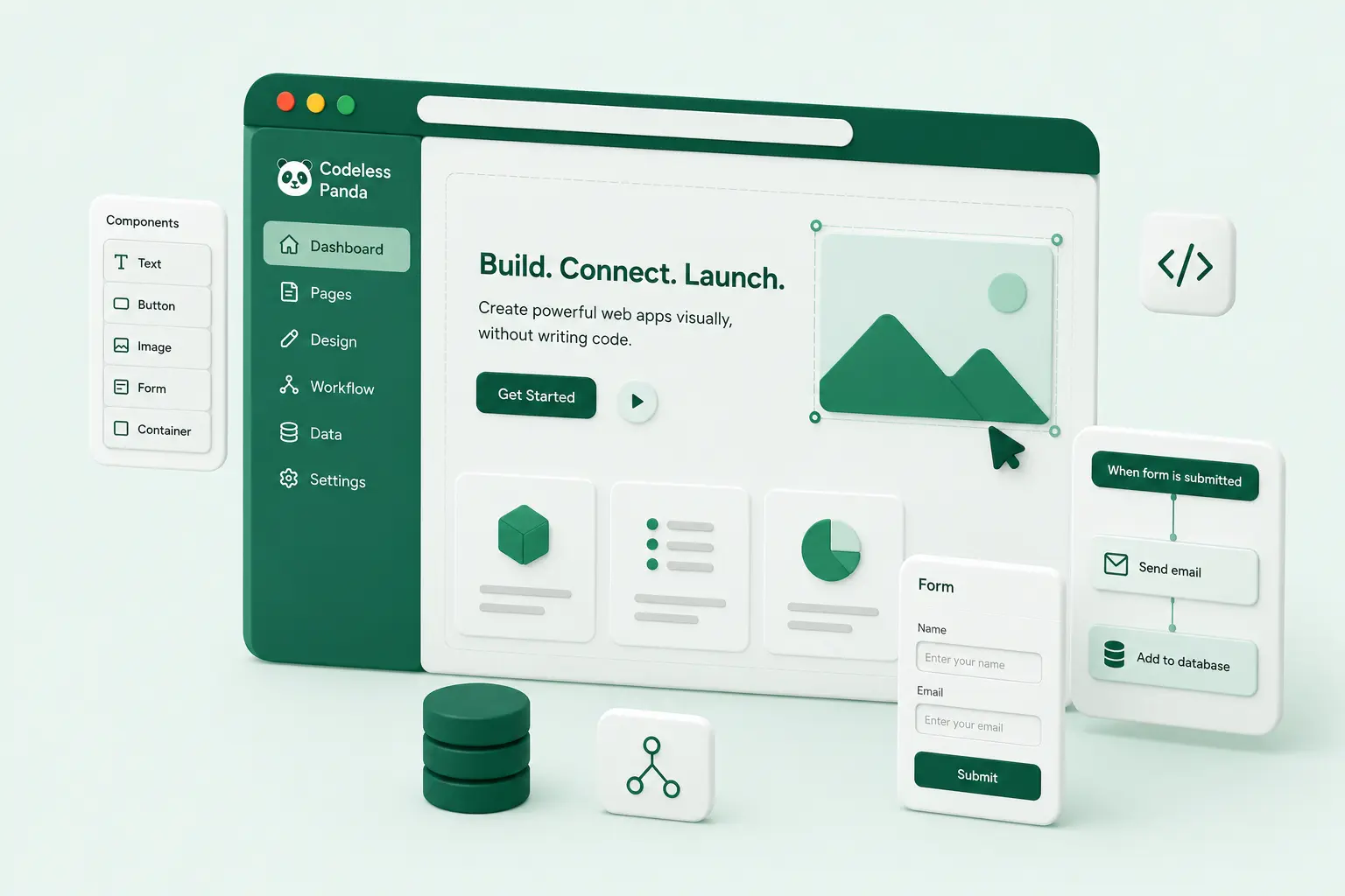 Calm analytics dashboard for Codeless Panda projects