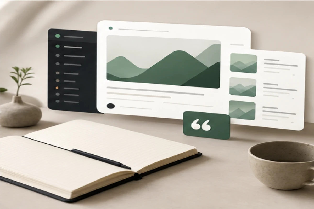 Calm website strategy editorial visual